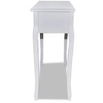 vidaXL Table de console et coiffeuse avec 3 tiroirs Blanc