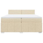 vidaXL Sommier à lattes de lit avec matelas Crème 200x200 cm Tissu