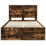 vidaXL Cadre de lit Chêne fumé 120 x 200 cm Pin massif