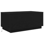 vidaXL Table basse avec lumières LED chêne noir 90x50x40 cm