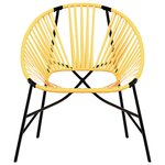 vidaXL Chaise œuf de jardin noir et jaune résine tressée