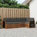vidaXL Ensemble de canapés d'extérieur 4 pc Naturel et Anthracite