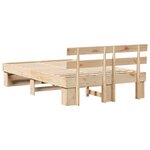 vidaXL Cadre de lit avec tête de lit Marron 140 x 190 cm Pin massif