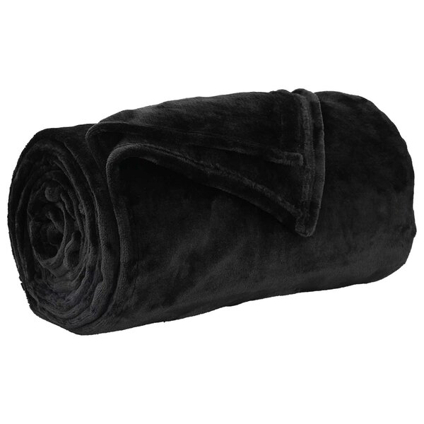 vidaXL Jeté Noir 240 x 270 cm Toison