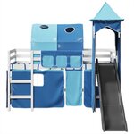 vidaXL Lit mezzanine enfants avec tour bleu 80x200cm bois pin massif