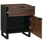 vidaXL Cabinet de chevet 50x33x60 cm Bois massif Noyer