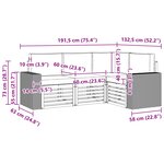 vidaXL Ensembles de canapés avec coussin 4 Pièces Bois d'Acacia Massif