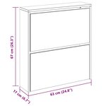 vidaXL Armoire à chaussures miroir à 2 niveaux Chêne fumé 63x17x67 cm