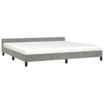 vidaXL Cadre de lit sans matelas gris clair 200x200 cm velours