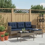 vidaXL Ensemble de canapé de jardin 2 Pièces Gris et bleu marine