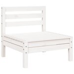 vidaXL Canapé de jardin 3 places blanc bois de pin massif