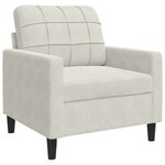 vidaXL Ensemble de canapés 3 Pièces avec coussins Crème Velours