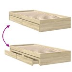 vidaXL Cadre de lit et tiroirs chêne sonoma 100x200 cm bois ingénierie