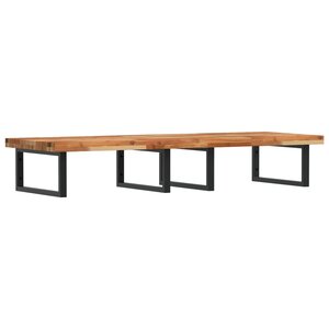 vidaXL Étagère de vasque murale acier et bois massif d'acacia