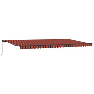 vidaXL Auvent Rétractable orange et marron 600 × 350 cm tissu