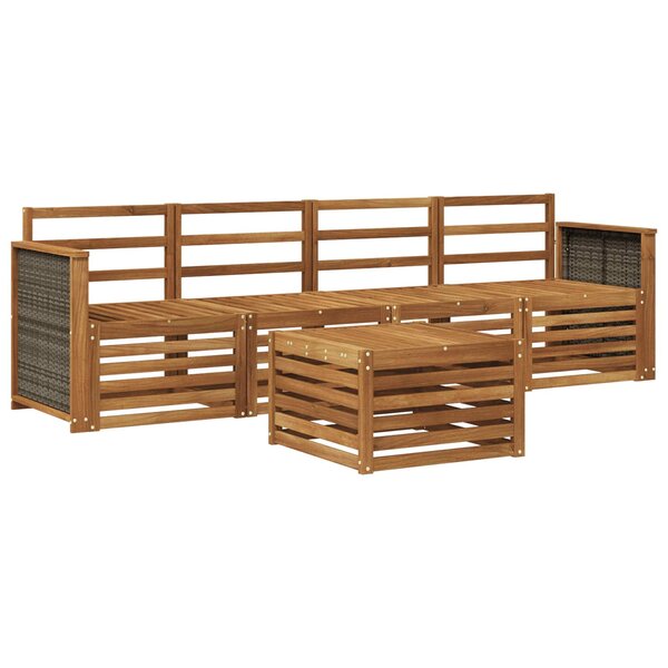vidaXL Ensemble de canapés d'extérieur 5 pc Naturel