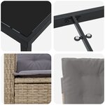 vidaXL Ensemble de jardin 5 pièces avec coussins Beige Poly Rattan