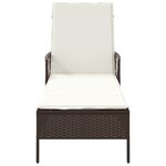 vidaXL Chaise longue avec coussin Marron 157 x 55 x 92cm polyrotin