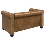 vidaXL Canapé Chesterfield 2 places cuir artificiel marron