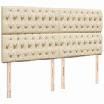 VidaXL Cadre de lit ottoman avec matelas crème 180x200 cm tissu