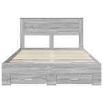 vidaXL Cadre de lit Gris Sonoma 140 x 200 cm Bois d'ingénierie
