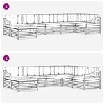 vidaXL Ensemble de canapés d'extérieur 7 pc Blanc et Beige