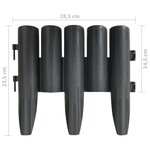 vidaXL Bordures de pelouse 36 Pièces Anthracite 10 m PP