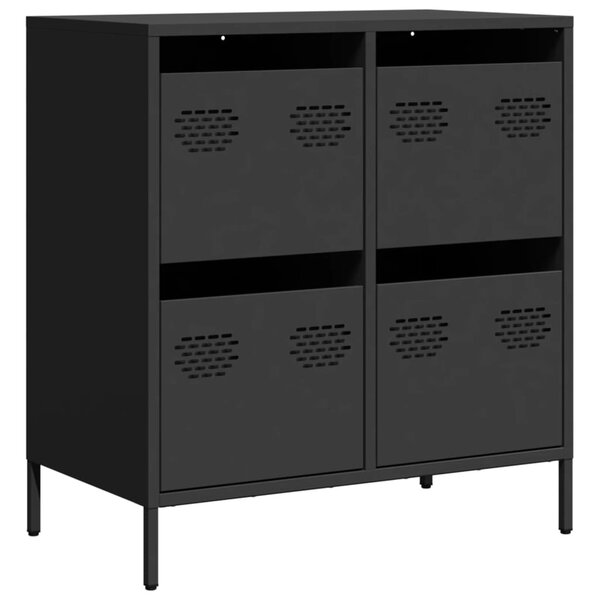 vidaXL Buffet noir 68x39x73 5 cm acier laminé à froid