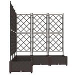 vidaXL Bac à fleurs avec Treillis 5 Pièces Marron 120 x 120 x 125.5 cm PP