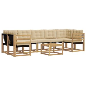 vidaXL Ensemble de canapés d'extérieur 8 pc Blanc et Beige