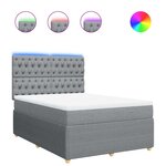 vidaXL Sommier à lattes de lit avec matelas Gris clair 140x200cm Tissu