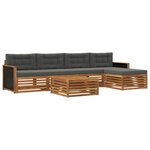 vidaXL Ensemble de canapés d'extérieur 6 pc Naturel et Anthracite