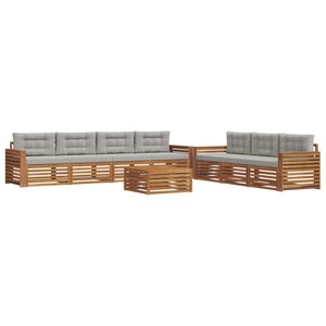 vidaXL Ensemble de canapés d'extérieur 8 pc Gris Naturel et Clair