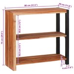 vidaXL Étagère Marron 80 x 30 x 75 cm Bois d'acacia massif