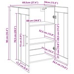 vidaXL Meuble mural Chêne noir 69 5 x 34 x 90 cm Bois d'ingénierie