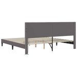 vidaXL Cadre de lit avec bandes LED Gris 200 x 200 cm Simili cuir