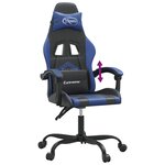 vidaXL Chaise de jeu Noir et bleu Similicuir