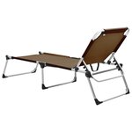 vidaXL Chaise longue pliable extra haute pour seniors Marron Aluminium
