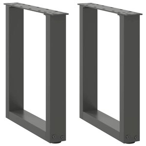 vidaXL Pieds de table basse en U 2 pièces Anthracite 28 x (42-43) cm Acier