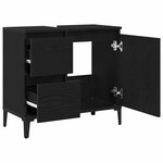 vidaXL Cabinet de salle de bain avec tiroir Chêne noir 65 x 33 x 60 cm