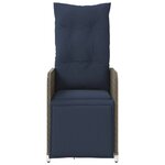 vidaXL Lot de 2 chaises de jardin inclinables avec Table en résine tressée grise