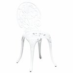 vidaXL Ensemble bistro de jardin 3 Pièces Blanc Aluminium
