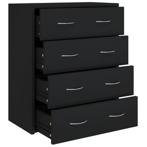 vidaXL Buffet avec 4 tiroirs 60x30 5x71 cm Noir