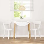 vidaXL Chaises à manger 2 Pièces blanc bois massif caoutchouc