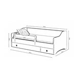 Lit enfant ERYK blanc + tiroir de rangement 160 avec matelas
