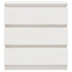 vidaXL Table de chevet Blanc 60x36x64 cm Bois de pin massif