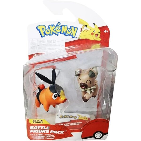 Jazwares PKW3001 - Pokémon Figurine de Combat – Tepic & Rockruff