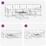 vidaXL Ensemble de canapés d'extérieur 6 pc Blanc et crème