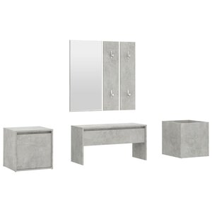 vidaXL Ensemble de meubles de couloir Gris béton Bois d'ingénierie