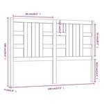 vidaXL Tête de lit Gris 146x4x100 cm Bois massif de pin
